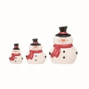 Transpac Dolomite Multicolor Chubby Snowman Decor Set Of 3 Christmas Figurines In Multi