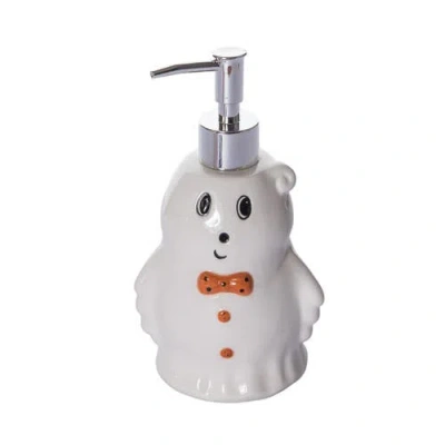 Transpac Dolomite Vintage Ghost Soap Dispenser Ceramic Halloween Decor In White