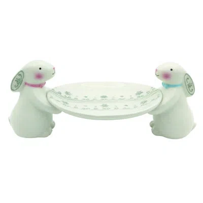 Transpac Easter Elegance Ceramic / Porcelain Platter In Green
