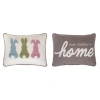 Transpac Embroidered Rectangular Pillow Cover & Insert In Brown;white