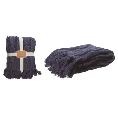 Transpac Everyday Chunky Knitted Midnight Throw