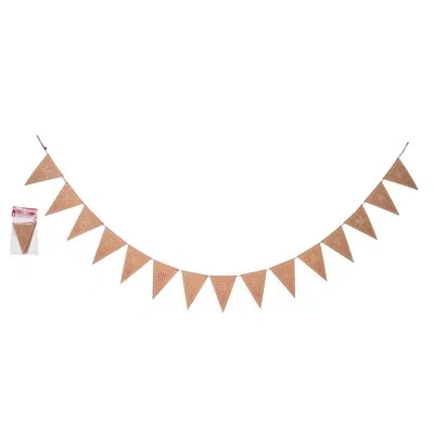 Transpac Fabric 100 In. Brown Christmas Stiff Embroidered Gingerbread Banner