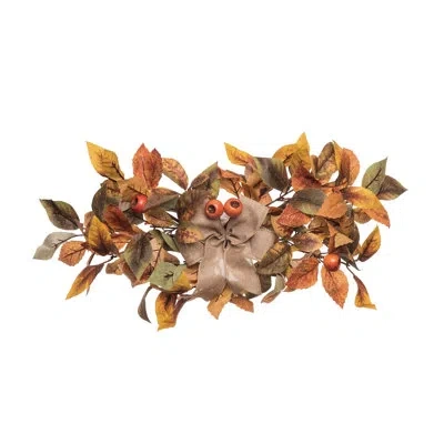 Transpac Fabric 24 In. Multicolor Harvest Leaves Swag In Yellow;brown