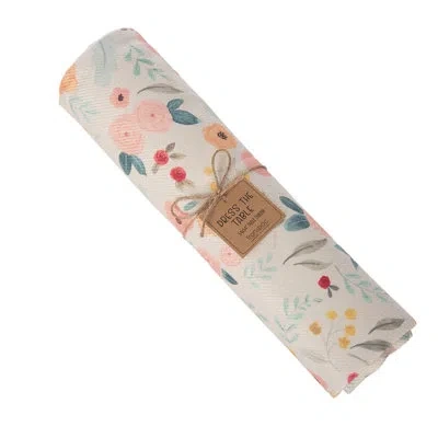 Transpac Fabric Flower Table Throw Home Decorations Easter In Pink;yellow;white