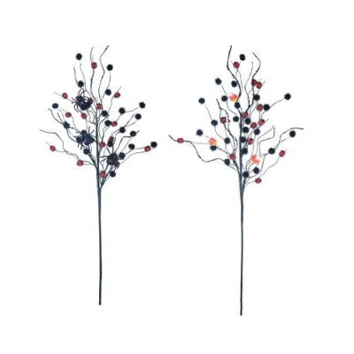 Transpac Fall Harvest Polyester Pom Pom Spray Set Of 2 Home Decor In Multi