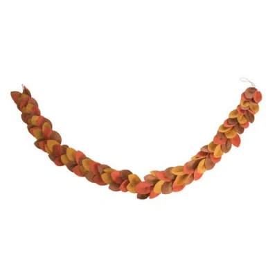 Transpac Felt Thanksgiving Leaf Garland In Brown