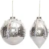 Transpac Glass Gold Ornament With Jewel Detail Set Of Two Christmas Decor In Silver