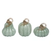 Transpac Glass Green Harvest Pumpkins Accent Set Of 3 In Multi