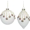 Transpac Glass Ornament Starburst Drip Set Of 2 Christmas Decor In Multi