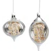 Transpac Glass Sisal Tree Silver Ornament Set Of 2 Christmas Decor In Silver