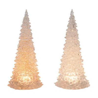 Transpac Glitzmas Tree Set Of 2 Home Decorations In Gold