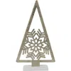 Transpac Gold Triangle Tree With Snowflake Tabletop Sculpture In White