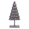 Transpac Gray Wood Christmas Layered Tree Decorative Tabletop Sculpture In Gray