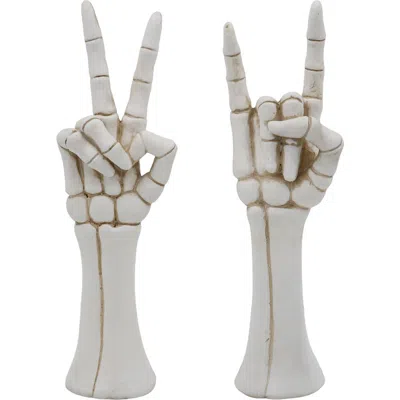 Transpac Halloween Decorative Sculpture White Resin Tabletop Object In Multi