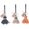 Transpac Halloween Harvest White Black Orange Witches Broom Tabletop Set In Multi