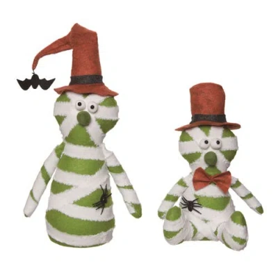 Transpac Halloween Mummy Shelf Sitters Set Of 2 In Multi