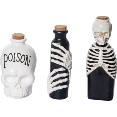 Transpac Halloween Skeleton Potion Bottle Set Of 3 In Multi
