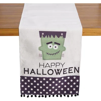 Transpac Halloween Trick Or Treat Table Runner Green Indoor Decoration In Multi