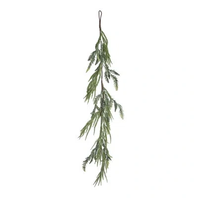 Transpac Hanging Norfolk Real Feel Garland Floral Christmas Decor In Green