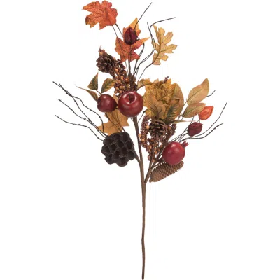 Transpac Harvest Fall Multicolor Artificial Leaf Spray For Autumn Decor