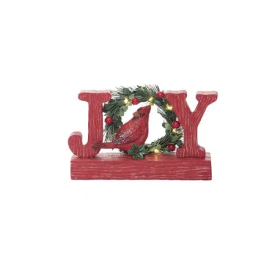 Transpac Holiday Joy Cardinal Light Up Decor Multicolor Led Bird Figurine In Red