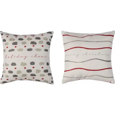 Transpac Holiday Prints Fabric Pillow Set Of 2 Multicolor Throw Pillows