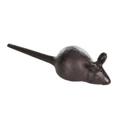 Transpac Iron Barn Mouse Door Stopper Metallic For Spring Home Decor In Gray