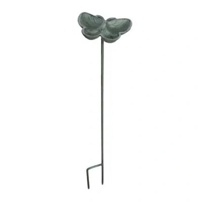 Transpac Iron Butterfly Birdfeeder Metallic For Spring Garden Decor In Green