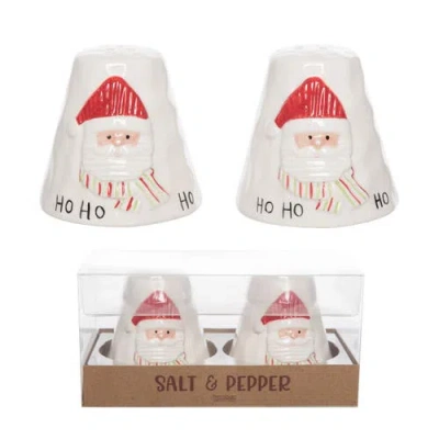 Transpac Jolly Santa Ceramic Salt And Pepper Shaker Set In Multi