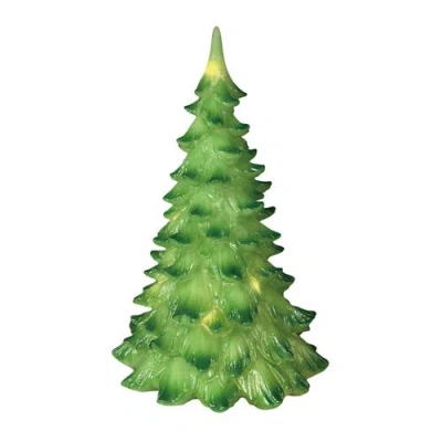 Transpac Large Resin Led Green Christmas Tree Tabletop Sculpture