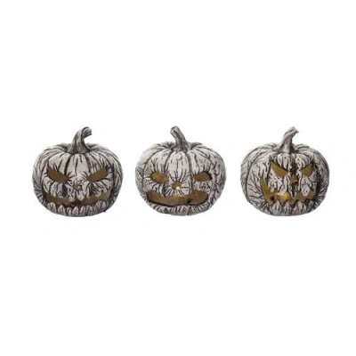 Transpac Light Up Spooky Moldy Pumpkin Decor Multicolored Halloween Figurines
