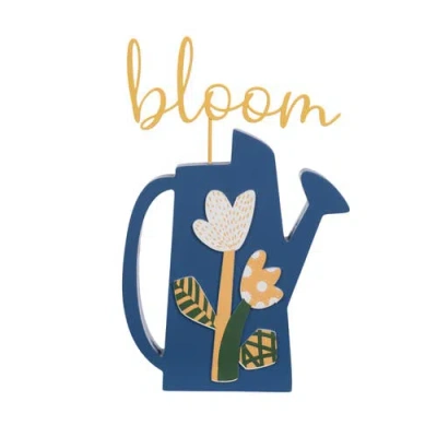 Transpac Mdf And Metal Decorative Sign Bloom Figural Wood Decorations Yellow And Blue And White For