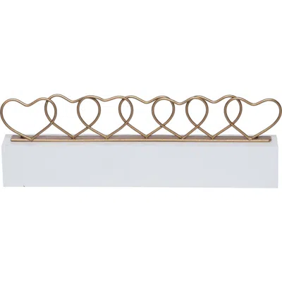 Transpac Mdf And Metal Heart Card Holder White For Display And Entertaining In Multi