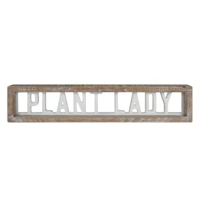 Transpac Mdf And Wood Cut Out Plant Lady White And Brown For Spring Home Decor In Multi