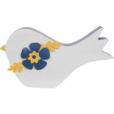 Transpac Mdf Bird Citrus Indigo Figural Wood Decorations Blue And White For Spring Home Decor