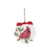 Transpac Mdf Cardinal Ornament Multicolor Christmas Tree Decoration In White