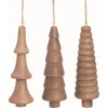 Transpac Mdf Carved Tree Ornament Set Of Three Christmas Decor In Brown