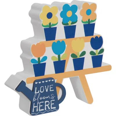 Transpac Mdf Flower Stand Block Tabletop Wood Decor Multicolored For Spring Home Decor