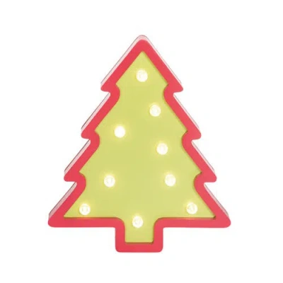 Transpac Mdf Led Tree Decorative Object Red Wood Tabletop Christmas Tree In Multi