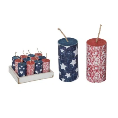 Transpac Mdf Printed Firework Decor Set Of 12 Patriotic Home Decorations Decorative Objects For Fest In Multi