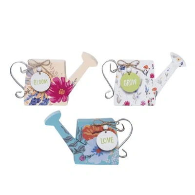 Transpac Mdf Wildflower Sitabout Set Of 3 Figural Wood Decorations Multicolored For Spring Home Deco