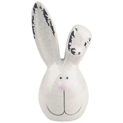 Transpac Medium Dolomite Bunny Head - Charming Decorative Object For Easter, Ceramic Animal Figurine In White