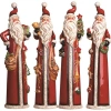 Transpac Medium Dolomite Tall Santa Set Of 4 Ceramic Figurines In Multi
