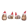 Transpac Medium Resin Holiday Hedgehog Set Of 4 Decorative Figurines In Multi