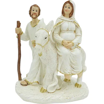 Transpac Medium Resin Pregnant Mary On Donkey Nativity Figurine In Multi