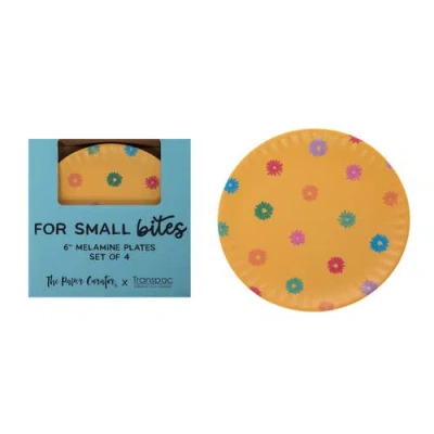 Transpac Melamine Ditsy Floral Appetizer Plates Set Of 4 Tabletop Plate Multicolored For Spring Serv