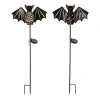 Transpac Metal Bat Yard Stake Set Of Halloween Decorations Outdoor In Black
