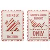 Transpac Metal Candy Cane Sign Set Of Two Christmas Decorations In Red