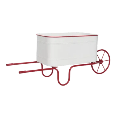 Transpac Metal Garden Cart For Easy Outdoor Transport And Storage In White