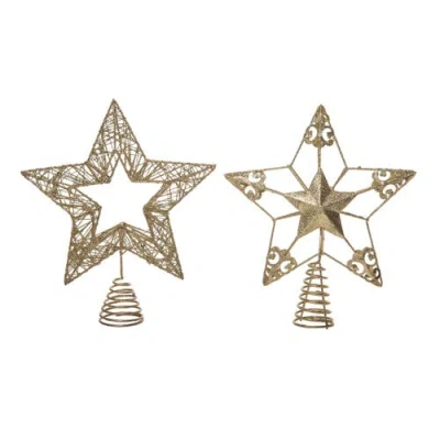 Transpac Metal Gold Glitz Tree Topper Set Of Two Christmas Decor